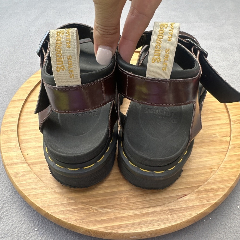 Dr. Martens Vegan Blaire Felix Gladiator Chunky Sandals Womens Size 9 Oxblood - Picture 8 of 10